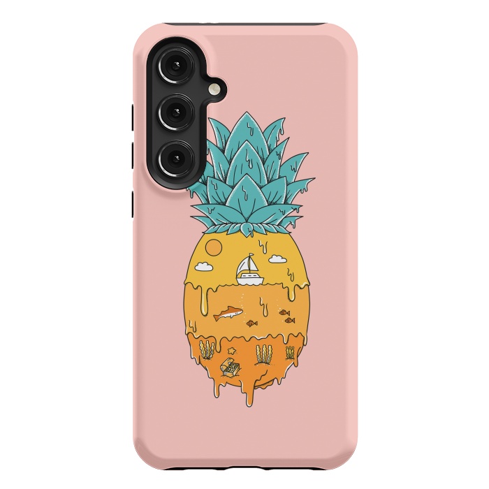 Galaxy S24 Plus StrongFit Pineapple Landscape pink by Coffee Man