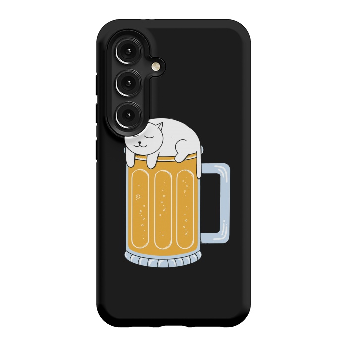 Galaxy S24 StrongFit Cat beer by Coffee Man