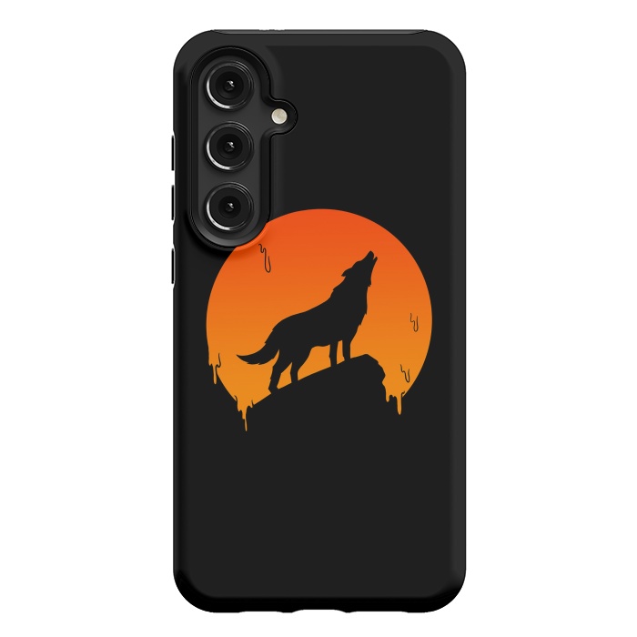 Galaxy S24 Plus StrongFit Wolf and Moon by Coffee Man