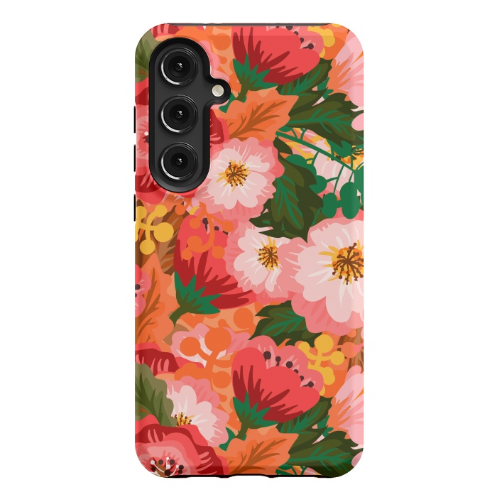 Galaxy S24 Plus StrongFit Bouquet of flowers in pom poms and dahlias by ArtsCase