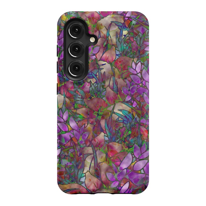 Galaxy S24 StrongFit Floral Abstract Stained Glass G175 by Medusa GraphicArt