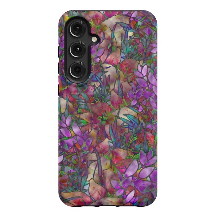 Galaxy S24 Plus StrongFit Floral Abstract Stained Glass G175 by Medusa GraphicArt
