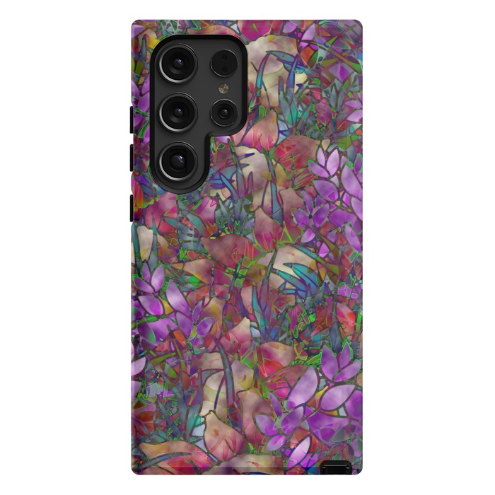 Galaxy S24 Ultra StrongFit Floral Abstract Stained Glass G175 by Medusa GraphicArt