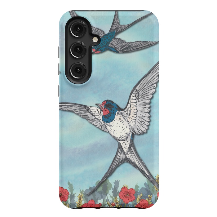 Galaxy S24 Plus StrongFit Summer Swallows by Lotti Brown