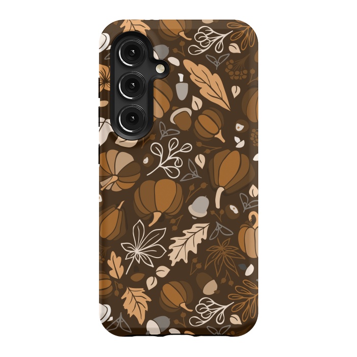 Galaxy S24 StrongFit Fall Fruits in Brown and Beige by Paula Ohreen