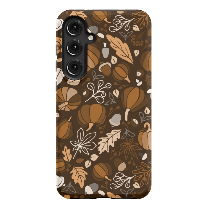 Galaxy S24 Plus StrongFit Fall Fruits in Brown and Beige by Paula Ohreen