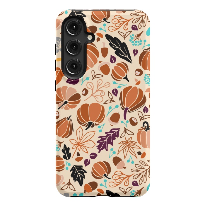 Galaxy S24 Plus StrongFit Fall Fruits in Cream and Orange by Paula Ohreen