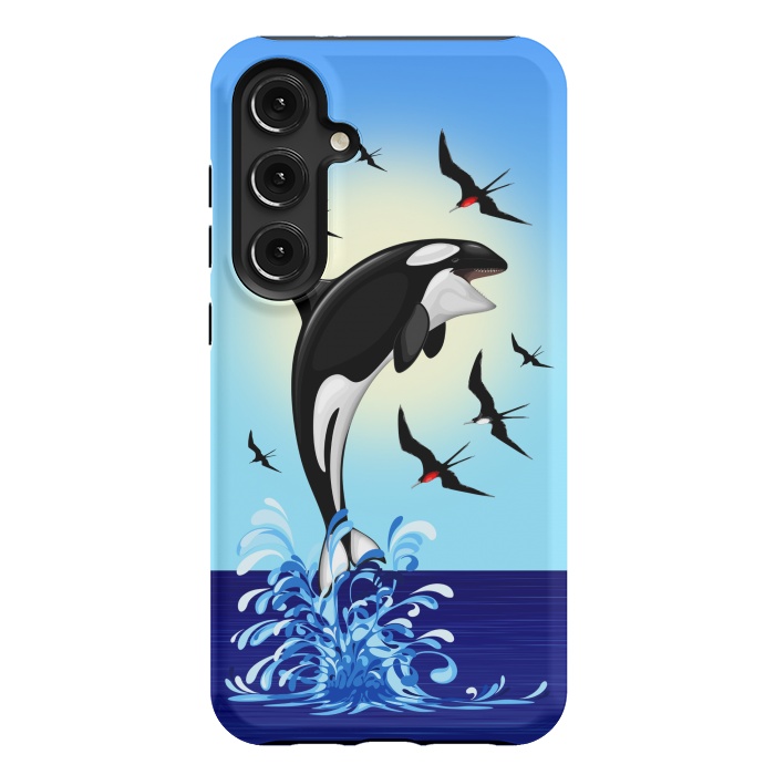 Galaxy S24 Plus StrongFit Orca Killer Whale jumping out of Ocean by BluedarkArt
