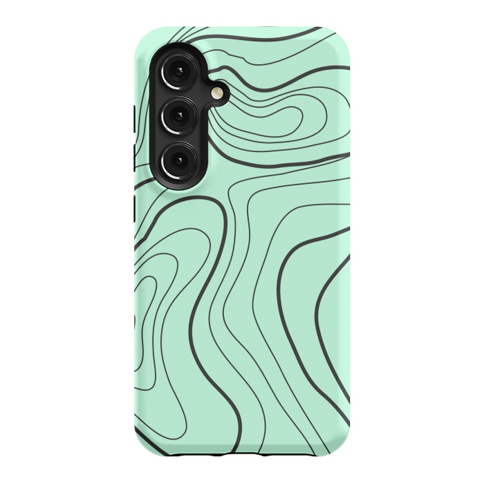 Galaxy S24 StrongFit green abstract lines 2 by MALLIKA