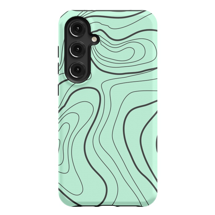 Galaxy S24 Plus StrongFit green abstract lines 2 by MALLIKA