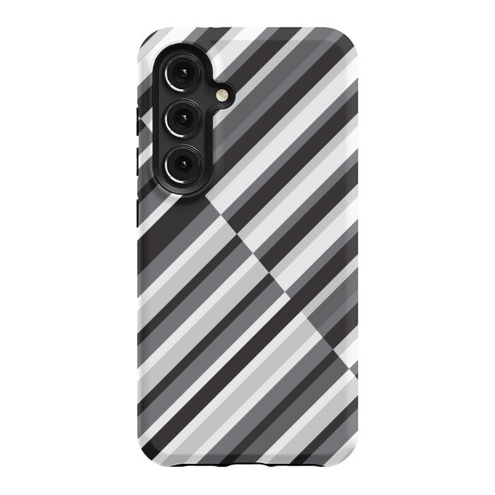 Galaxy S24 StrongFit Black Crossing Striped by TMSarts