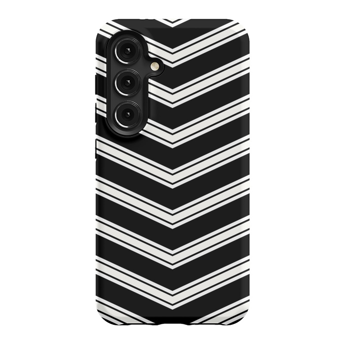 Galaxy S24 StrongFit Black And White Chevrons by TMSarts