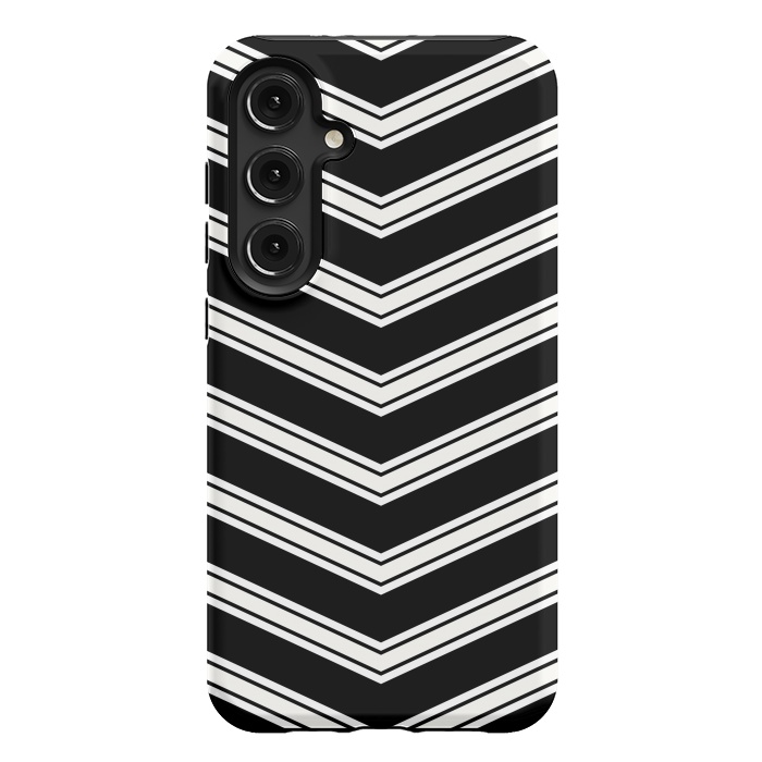 Galaxy S24 Plus StrongFit Black And White Chevrons by TMSarts