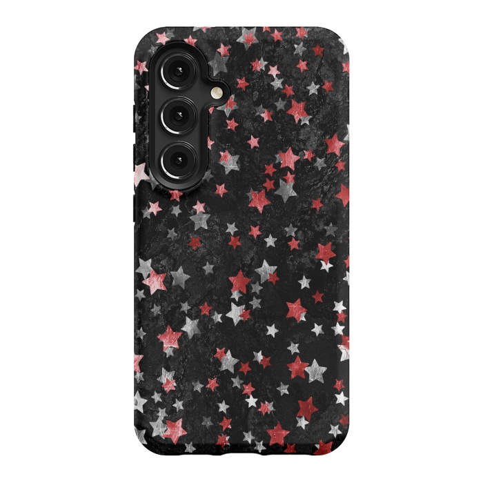 Galaxy S24 StrongFit Silver Copper stars on marble sky by Oana 