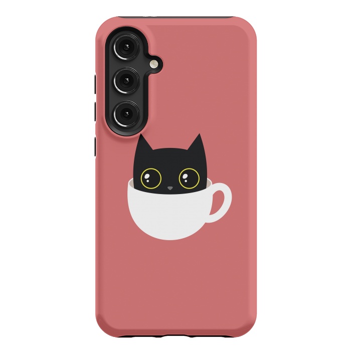 Galaxy S24 Plus StrongFit Coffee cat by Laura Nagel