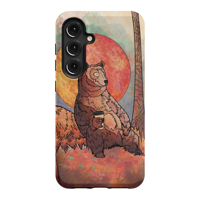 Galaxy S24 StrongFit The relaxing bear by Steve Wade (Swade)
