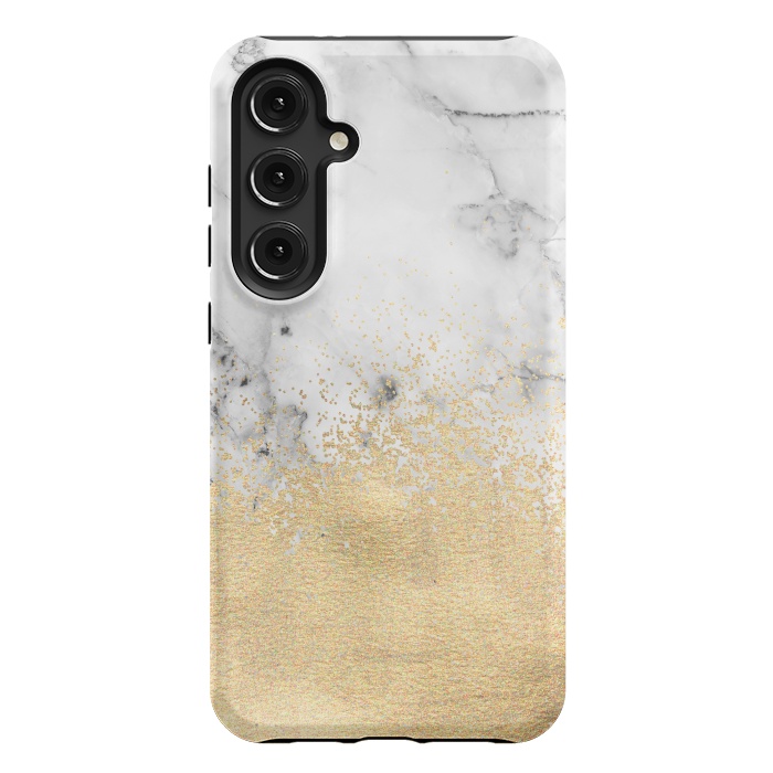 Galaxy S24 Plus StrongFit Gold Dust on Marble by Tangerine-Tane