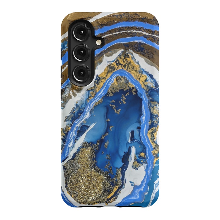Galaxy S24 StrongFit Gold and blue geode  by Winston