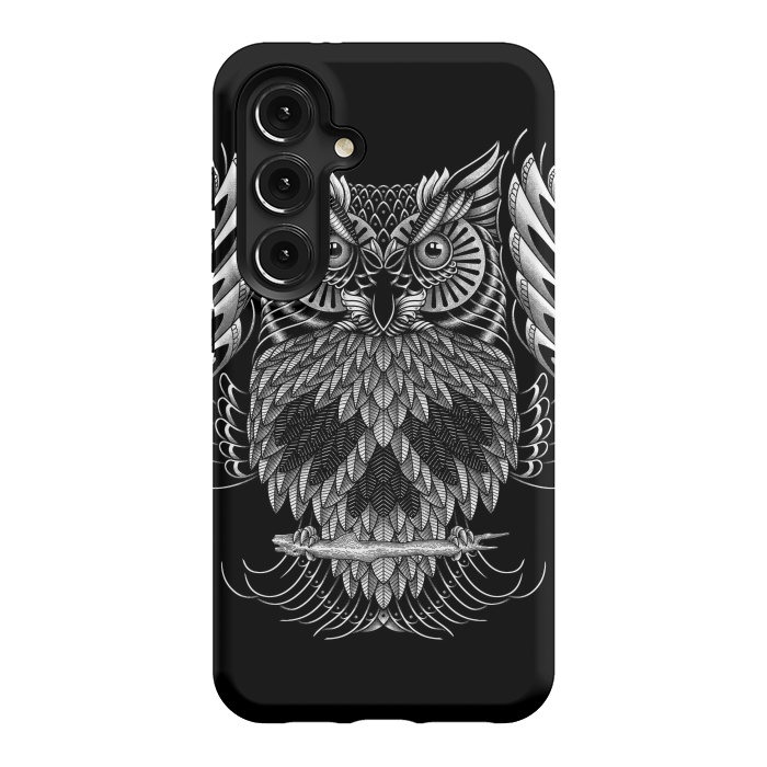 Galaxy S24 StrongFit Owl Skull Ornate (Dark) by Afif Quilimo