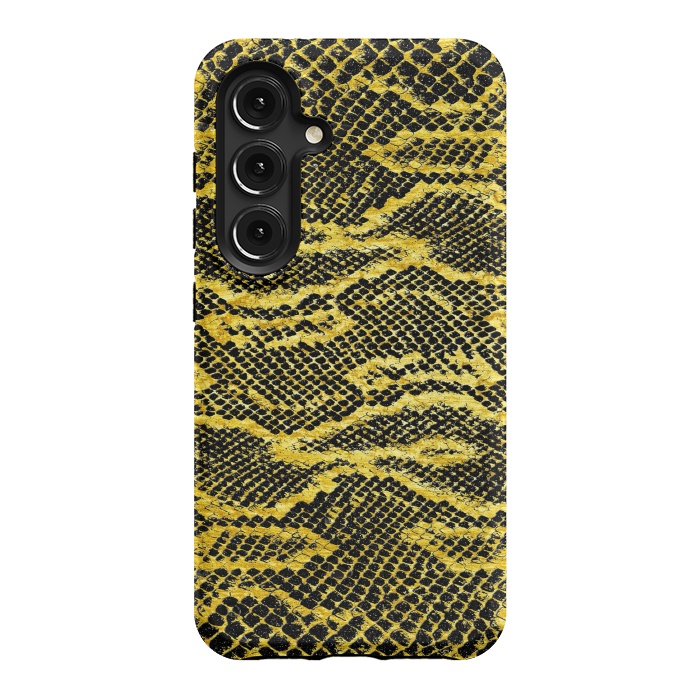 Galaxy S24 StrongFit Black and Gold Snake Skin II by Art Design Works