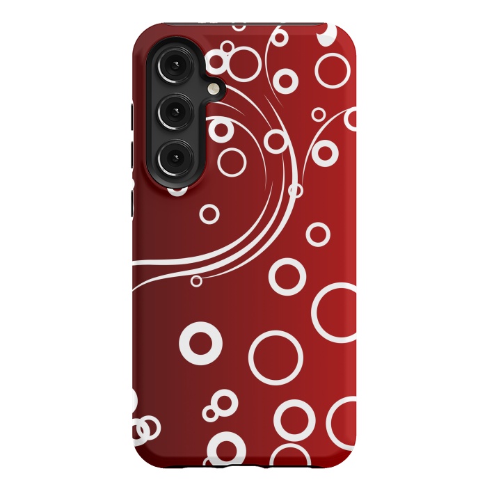 Galaxy S24 Plus StrongFit White Abstracts on Red by Texnotropio
