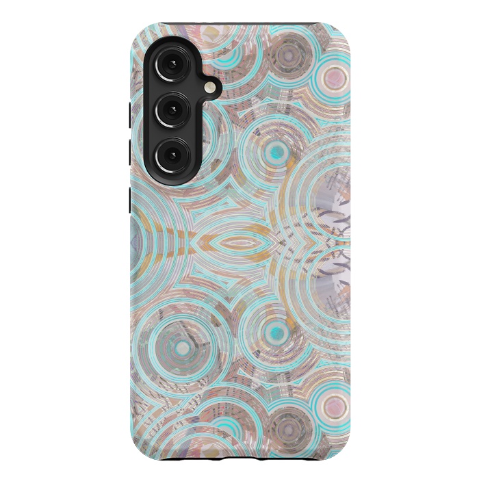 Galaxy S24 Plus StrongFit Pastel playful African inspired circle sketch pattern by Oana 