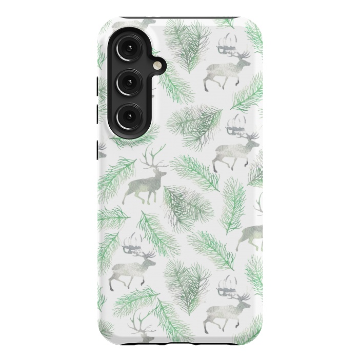 Galaxy S24 Plus StrongFit Deer and pine branches by Julia Badeeva