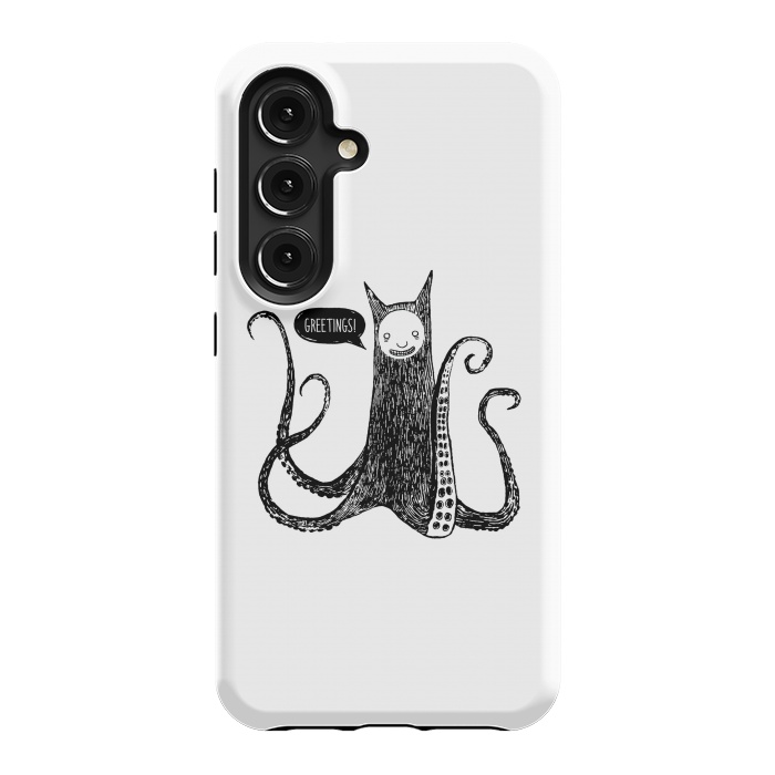 Galaxy S24 StrongFit Greetings from the kraken cat by Laura Nagel