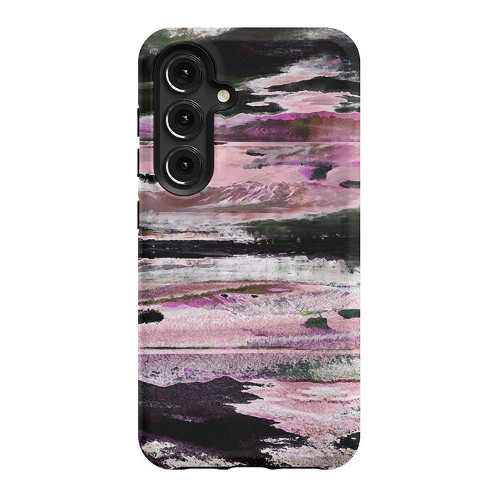 Galaxy S24 StrongFit Faded pink mountain sunset landscape by Oana 