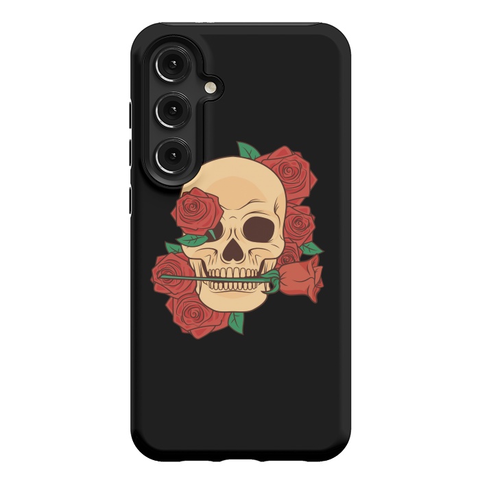 Galaxy S24 Plus StrongFit RED ROSE SKULL BABY by MALLIKA