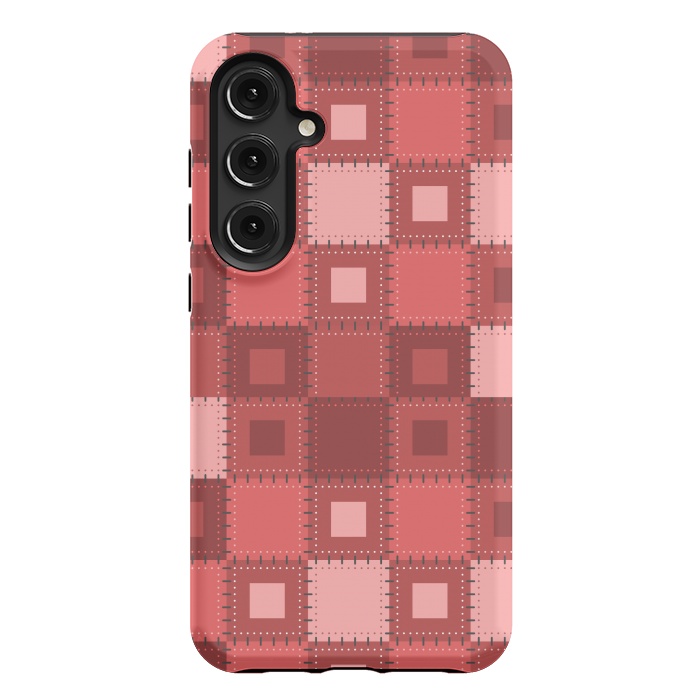 Galaxy S24 Plus StrongFit RED WHITE PATCHWORK by MALLIKA