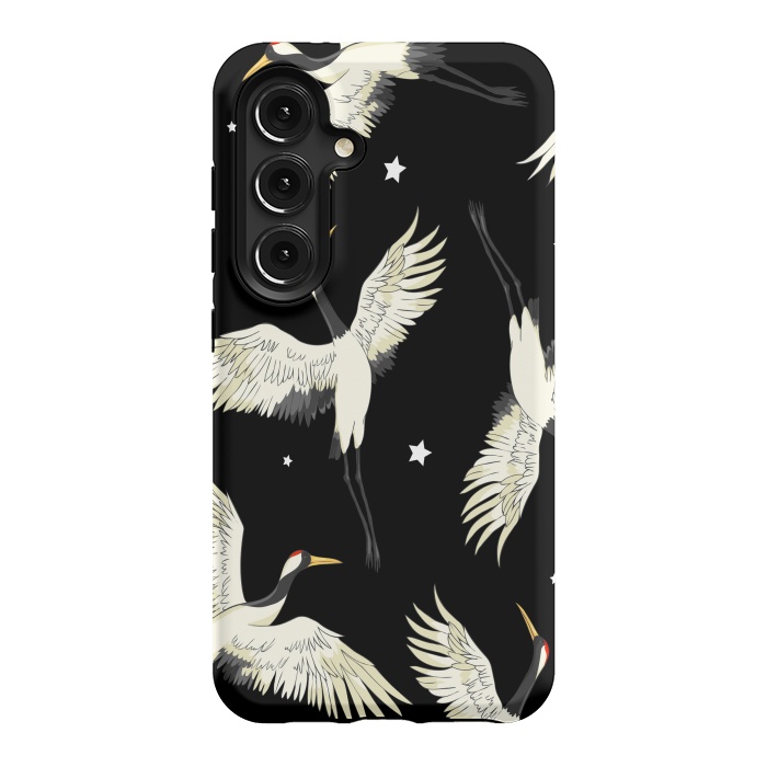 Galaxy S24 StrongFit black white birds by haroulita