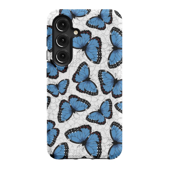 Galaxy S24 StrongFit Blue morpho butterflies by Katerina Kirilova