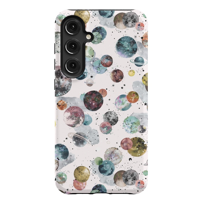 Galaxy S24 Plus StrongFit Cosmic Planets and Constellations Multicolored by Ninola Design