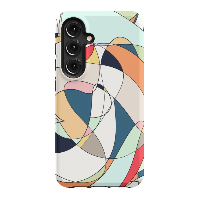Galaxy S24 StrongFit Modern Colorful Abstract Line Art Design by InovArts
