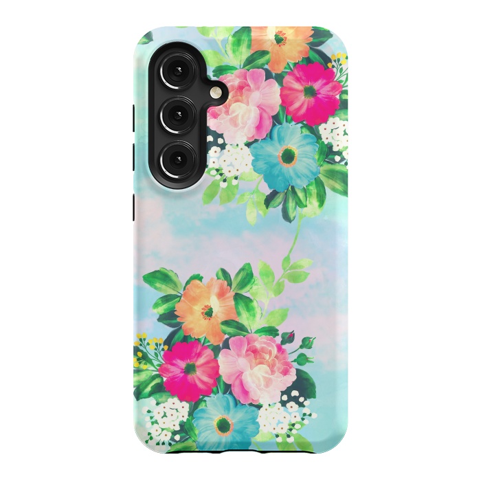 Galaxy S24 StrongFit Girly Vintage Roses Floral Watercolor Paint by InovArts