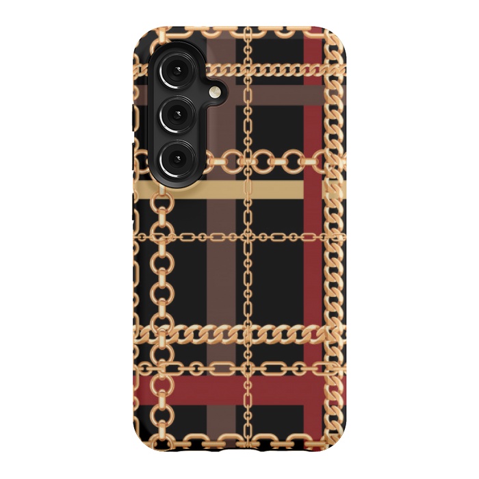 Galaxy S24 StrongFit Golden chains red black by MALLIKA