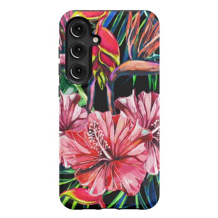 Galaxy S24 Plus StrongFit Beautiful Trendy Seamless Floral Jungle Pattern by ArtsCase