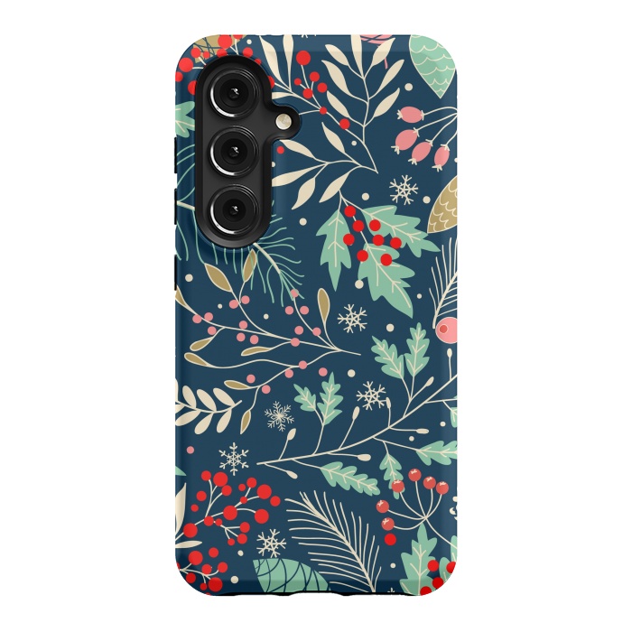 Galaxy S24 StrongFit Christmas Floral Design III by ArtsCase