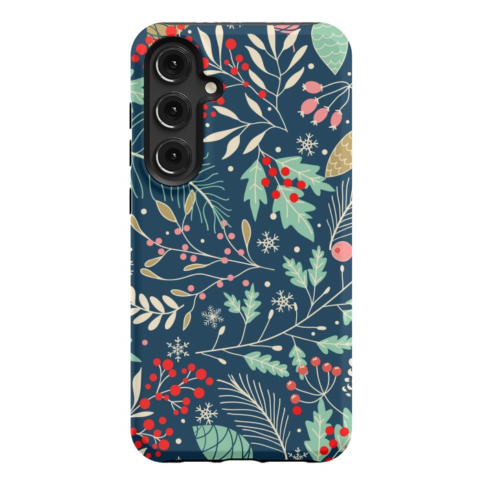 Galaxy S24 Plus StrongFit Christmas Floral Design III by ArtsCase