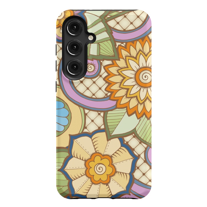 Galaxy S24 Plus StrongFit Daisies Pattern with Circle Elements IV by ArtsCase