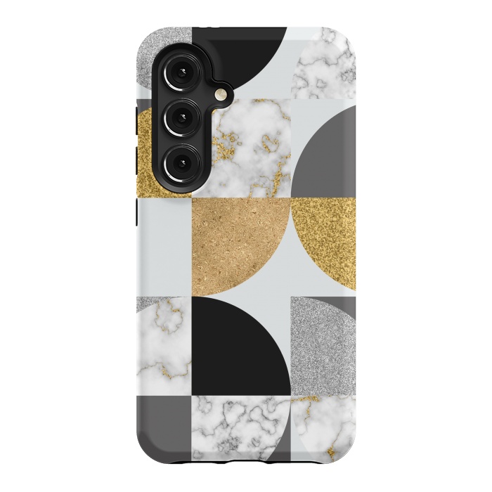 Galaxy S24 StrongFit Marble Geometric Pattern Semicircles by ArtsCase