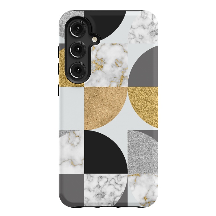 Galaxy S24 Plus StrongFit Marble Geometric Pattern Semicircles by ArtsCase