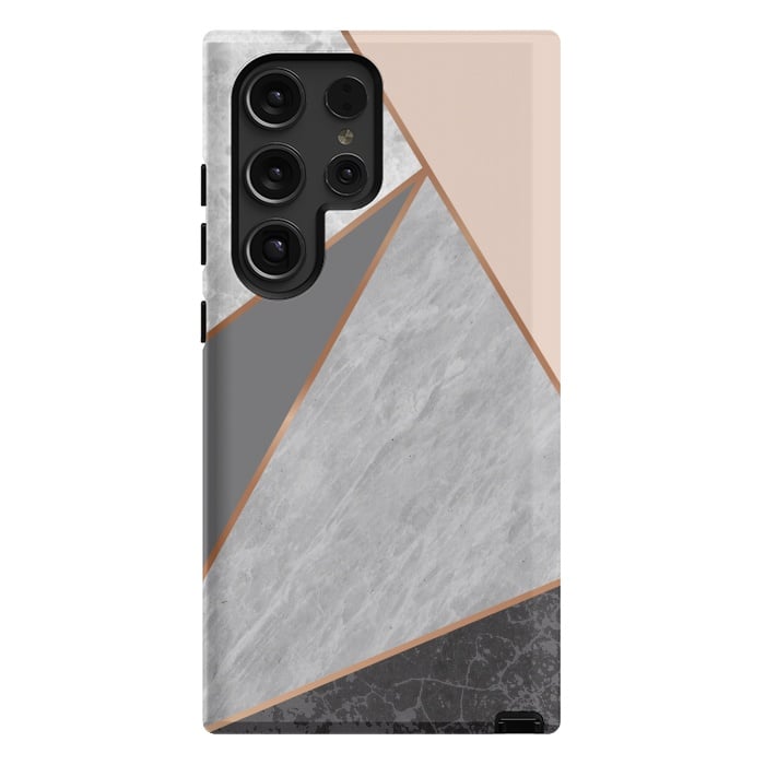 Galaxy S24 Ultra StrongFit Modern Geometric Minimalist with Marble Texture by ArtsCase
