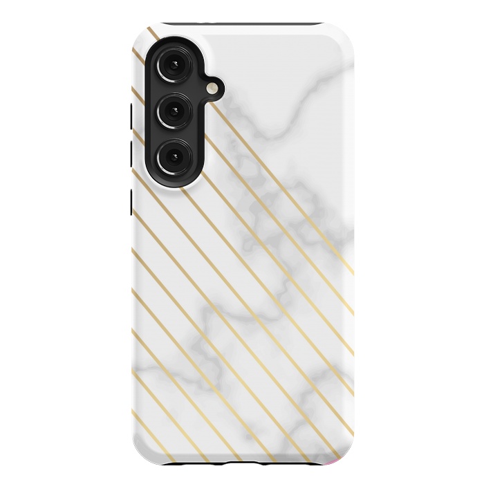 Galaxy S24 Plus StrongFit Modern Marble Design Pink and Gray by ArtsCase