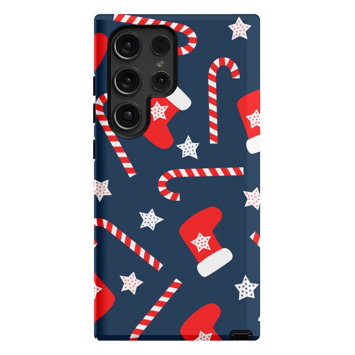 Galaxy S24 Ultra StrongFit Seamless Christmas Pattern with Xmas Socks by ArtsCase