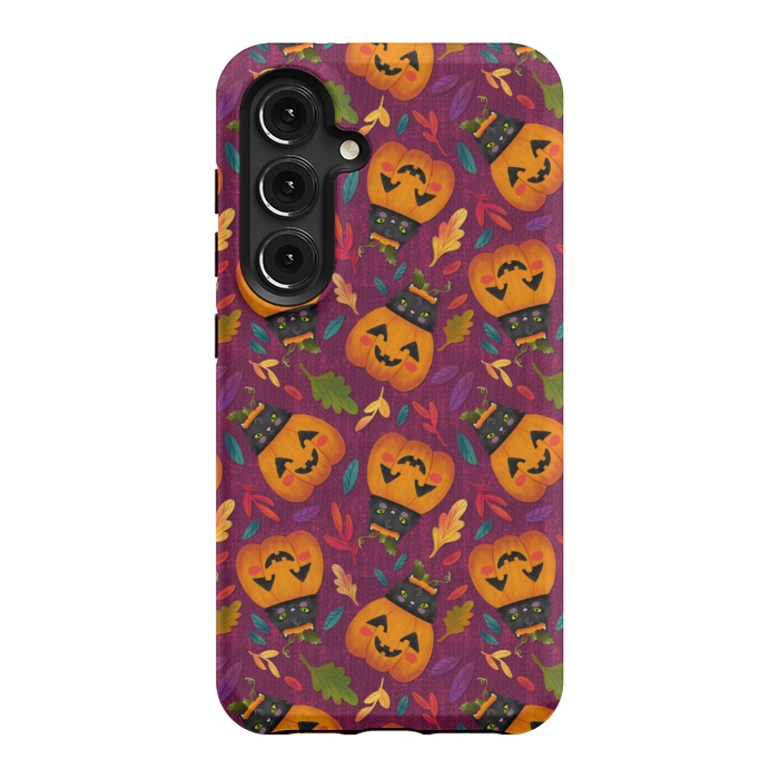 Galaxy S24 StrongFit Pumpkin Kitty by Noonday Design