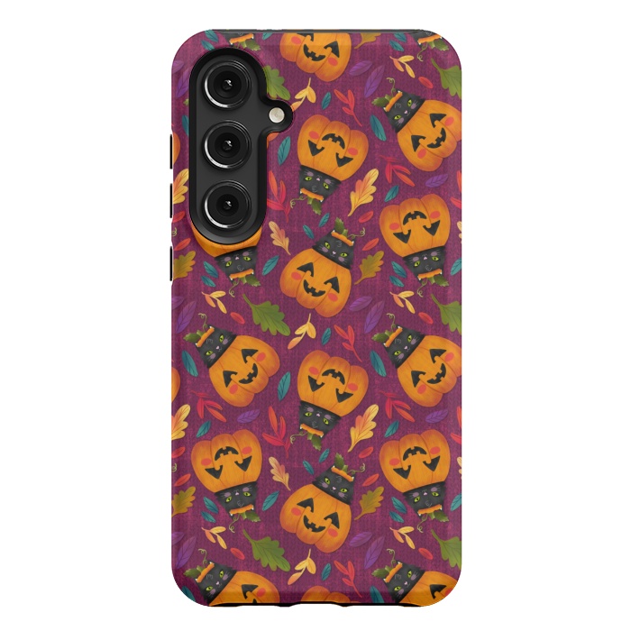 Galaxy S24 Plus StrongFit Pumpkin Kitty by Noonday Design