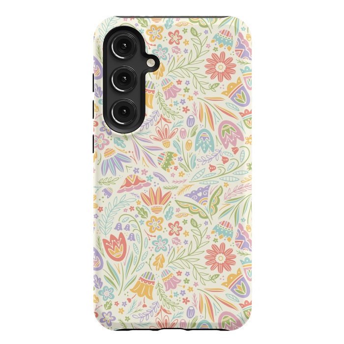 Galaxy S24 Plus StrongFit Pretty Pastel Floral by Noonday Design