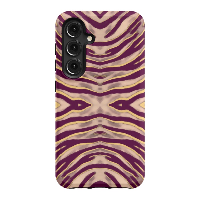 Galaxy S24 StrongFit Tan brown tiger stripes print by Oana 